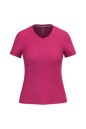 K381 - Camiseta de manga cota y cuello de pico mujer - Fuchsia - frontal