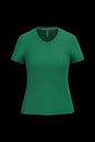 K381 - Camiseta de manga cota y cuello de pico mujer - Kelly Green - frontal
