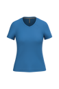 K381 - Camiseta de manga cota y cuello de pico mujer - Light Royal Blue - frontal