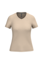 K381 - Camiseta de manga cota y cuello de pico mujer - Light Sand - frontal