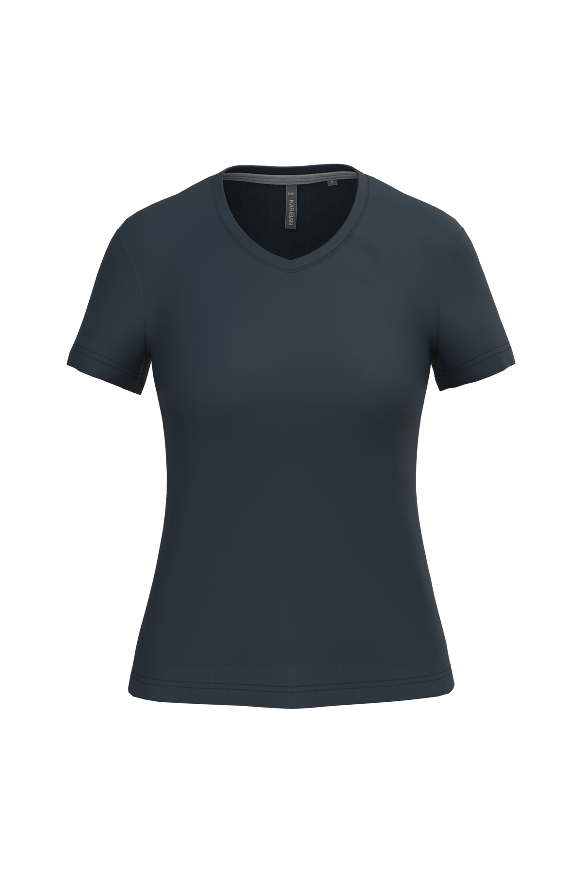 K381 - Camiseta de manga cota y cuello de pico mujer - Navy - frontal
