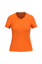 K381 - Camiseta de manga cota y cuello de pico mujer - Orange - frontal