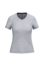 K381 - Camiseta de manga cota y cuello de pico mujer - Oxford Grey - frontal