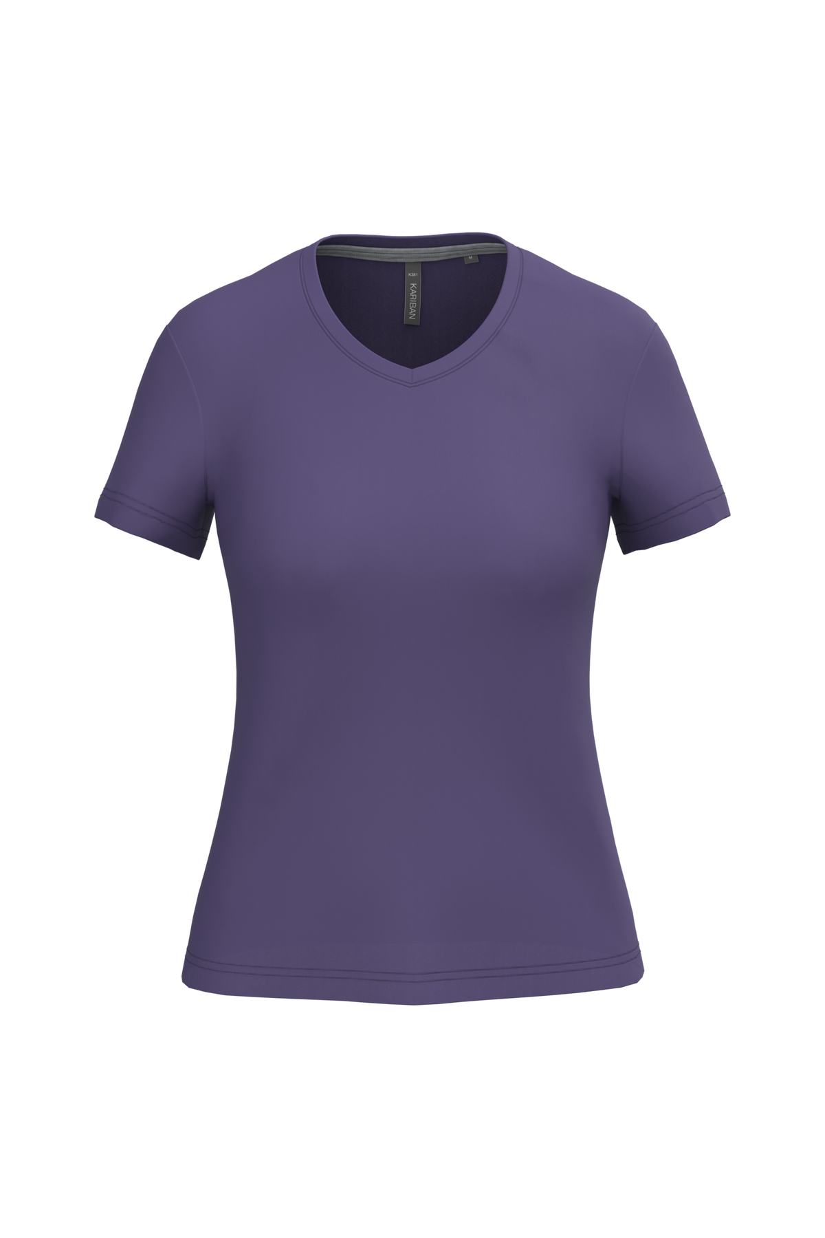K381 - Camiseta de manga cota y cuello de pico mujer - Purple - frontal