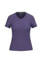 K381 - Camiseta de manga cota y cuello de pico mujer - Purple - frontal