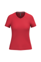 K381 - Camiseta de manga cota y cuello de pico mujer - Red - frontal