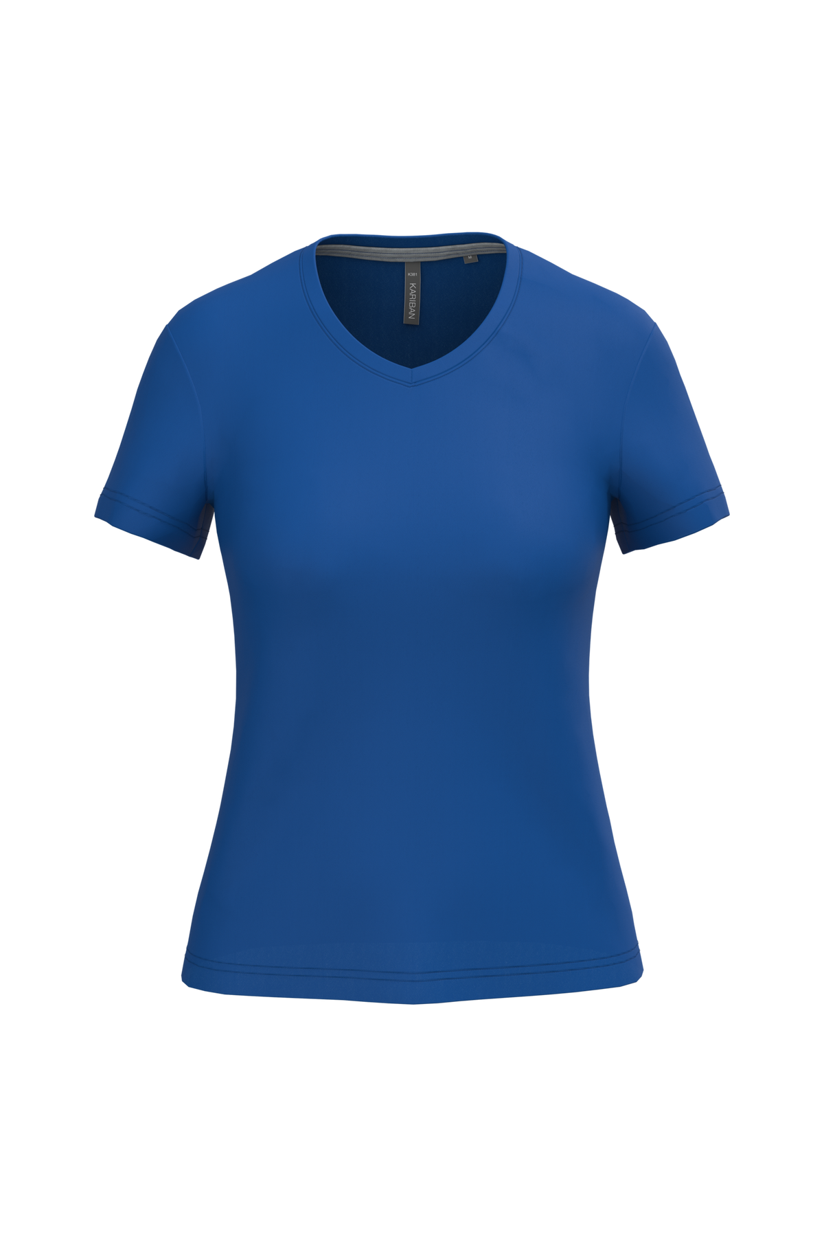 K381 - Camiseta de manga cota y cuello de pico mujer - Royal Blue - frontal