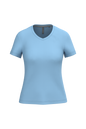 K381 - Camiseta de manga cota y cuello de pico mujer - Sky Blue - frontal