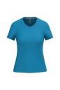 K381 - Camiseta de manga cota y cuello de pico mujer - Tropical Blue - frontal