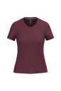 K381 - Camiseta de manga cota y cuello de pico mujer - Wine - frontal