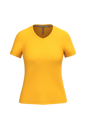 K381 - Camiseta de manga cota y cuello de pico mujer - Yellow - frontal