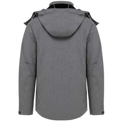 K413 - Chaqueta softshell con capucha extraíble hombre - Marl Grey - trasera