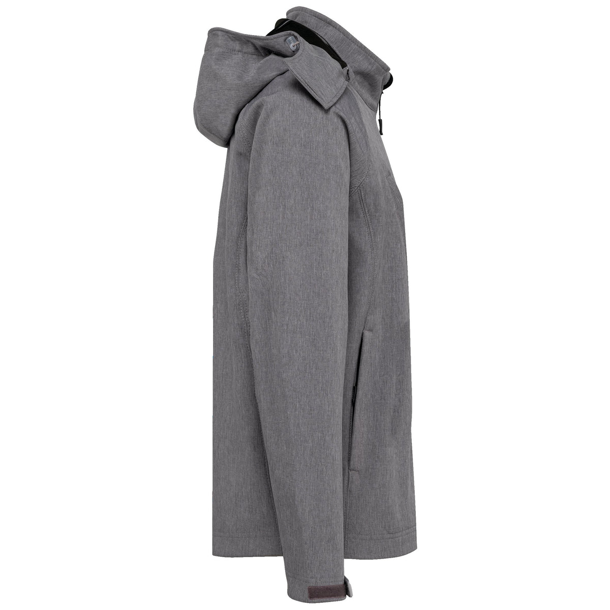 K413 - Chaqueta softshell con capucha extraíble hombre - Marl Grey - lateral