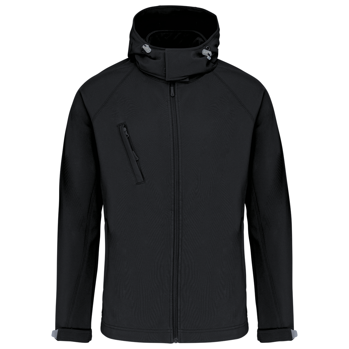 K413 - Chaqueta softshell con capucha extraíble hombre - Black - frontal