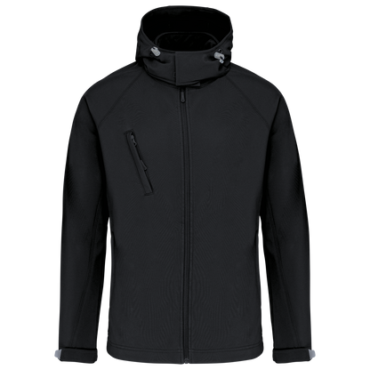 K413 - Chaqueta softshell con capucha extraíble hombre - Black - frontal