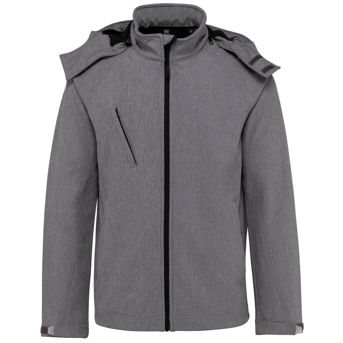 K413 - Chaqueta softshell con capucha extraíble hombre - Marl Grey - frontal