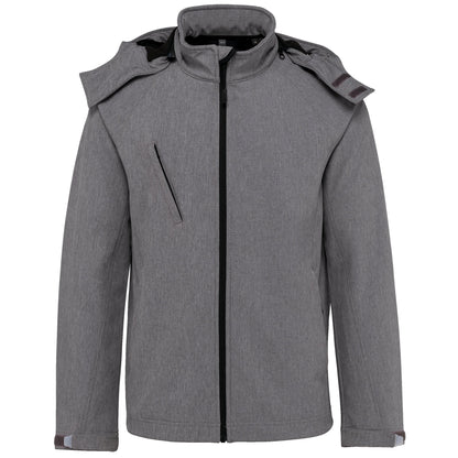 K413 - Chaqueta softshell con capucha extraíble hombre - Marl Grey - frontal