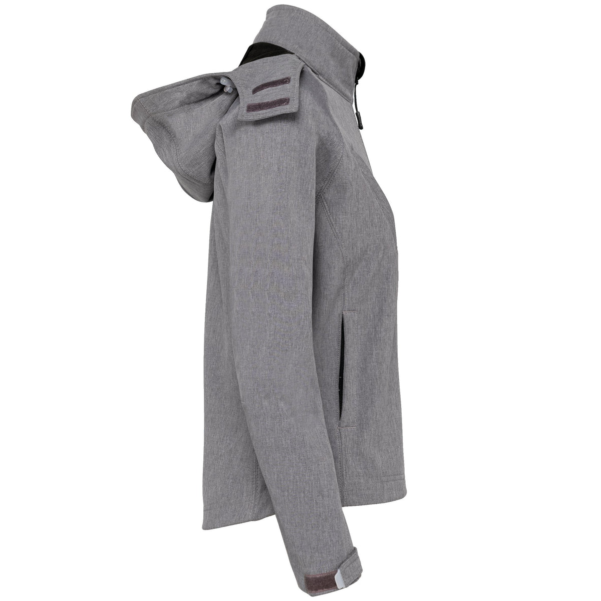 K414 - Chaqueta softshell con capucha extraíble mujer - Marl Grey - lateral