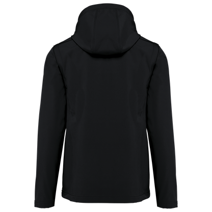 K422 - Chaquetas softshell 3 capas con capucha y mangas extraíbles unisex - Black - trasera