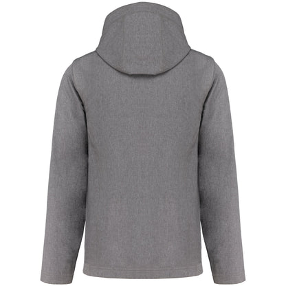 K422 - Chaquetas softshell 3 capas con capucha y mangas extraíbles unisex - Marl Grey - trasera