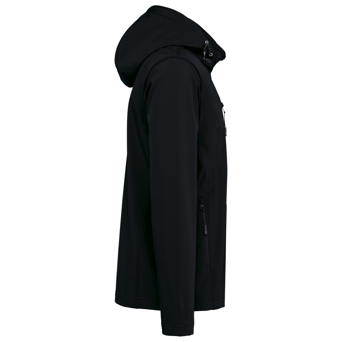 K422 - Chaquetas softshell 3 capas con capucha y mangas extraíbles unisex - Black - lateral