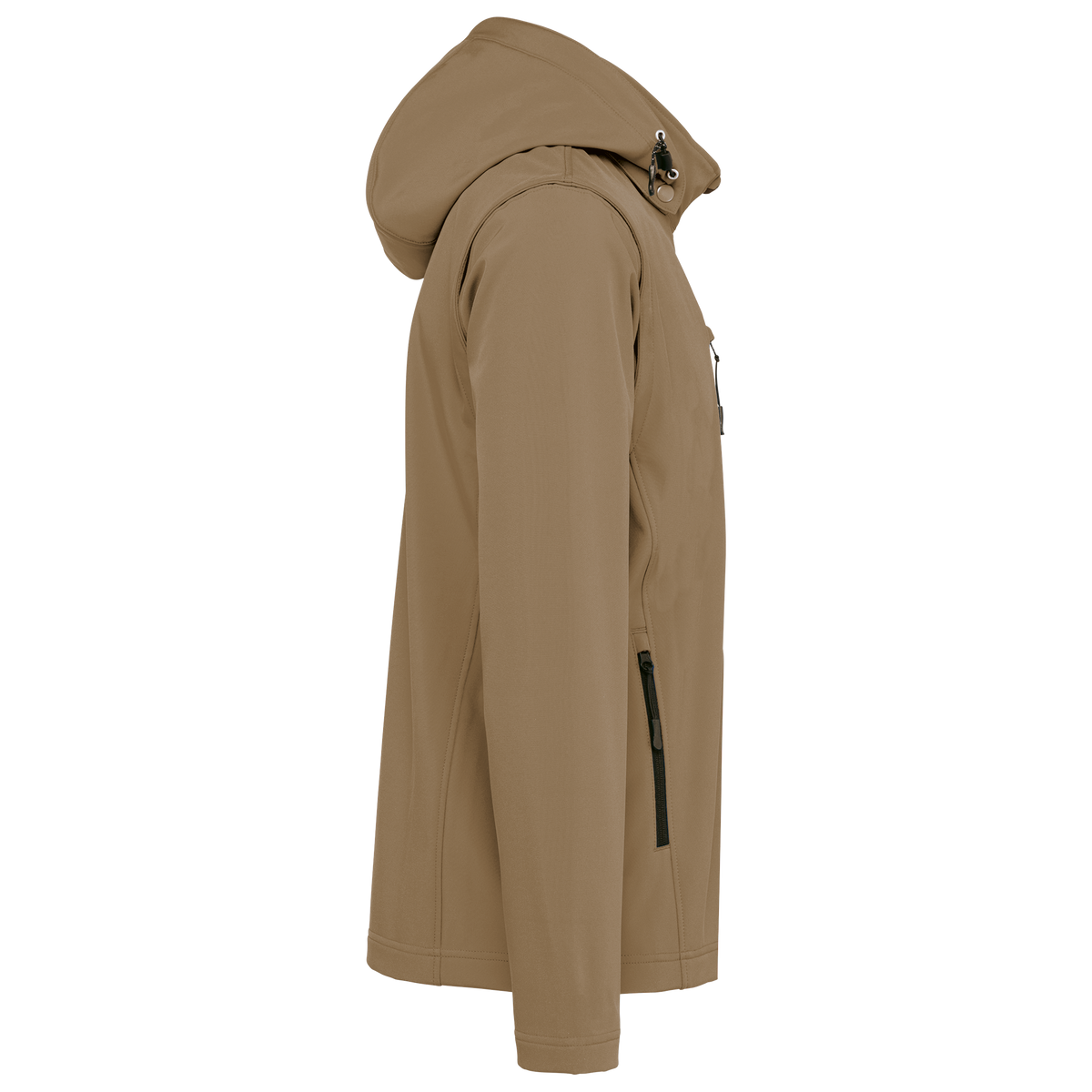 K422 - Chaquetas softshell 3 capas con capucha y mangas extraíbles unisex - Camel - lateral
