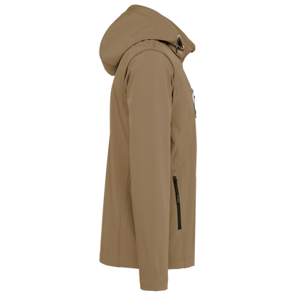 K422 - Chaquetas softshell 3 capas con capucha y mangas extraíbles unisex - Camel - lateral