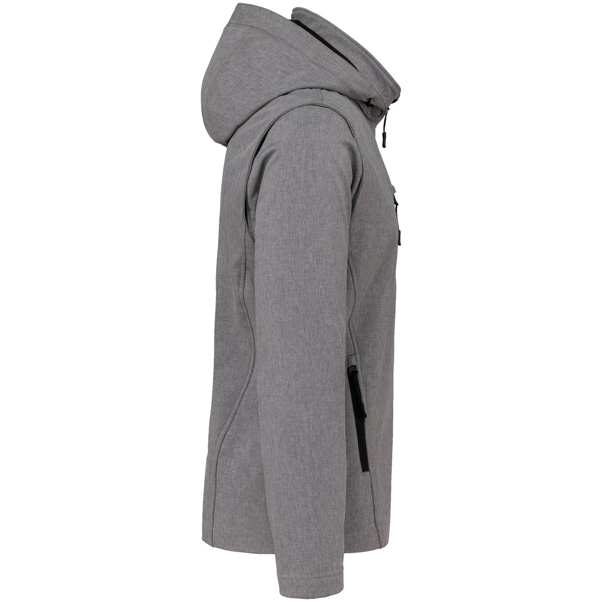 K422 - Chaquetas softshell 3 capas con capucha y mangas extraíbles unisex - Marl Grey - lateral