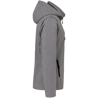 K422 - Chaquetas softshell 3 capas con capucha y mangas extraíbles unisex - Marl Grey - lateral