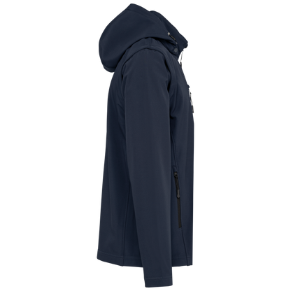 K422 - Chaquetas softshell 3 capas con capucha y mangas extraíbles unisex - Navy - lateral