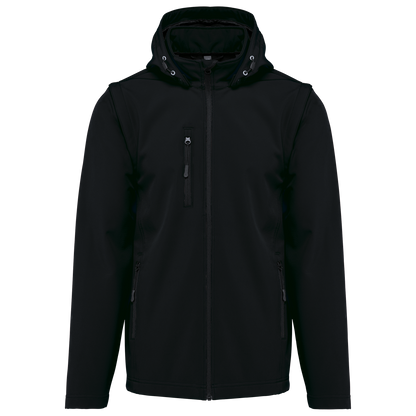 K422 - Chaquetas softshell 3 capas con capucha y mangas extraíbles unisex - Black - frontal