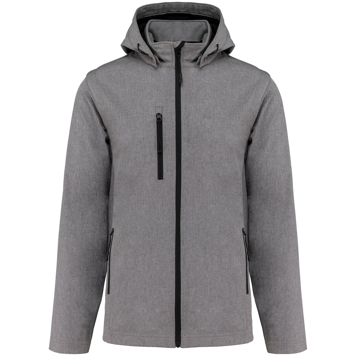 K422 - Chaquetas softshell 3 capas con capucha y mangas extraíbles unisex - Marl Grey - frontal