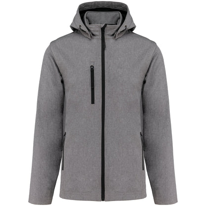 K422 - Chaquetas softshell 3 capas con capucha y mangas extraíbles unisex - Marl Grey - frontal
