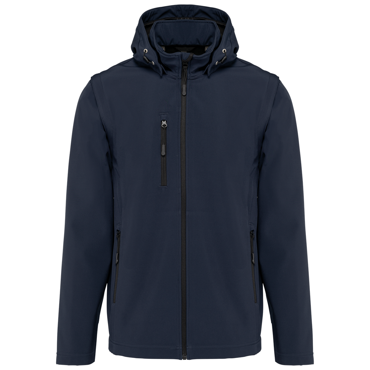 K422 - Chaquetas softshell 3 capas con capucha y mangas extraíbles unisex - Navy - frontal