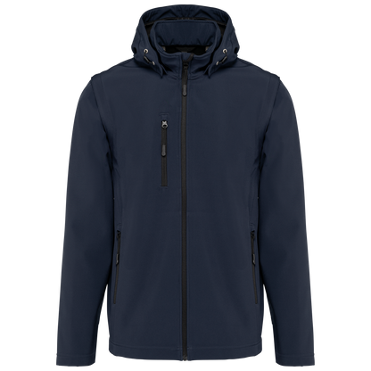 K422 - Chaquetas softshell 3 capas con capucha y mangas extraíbles unisex - Navy - frontal