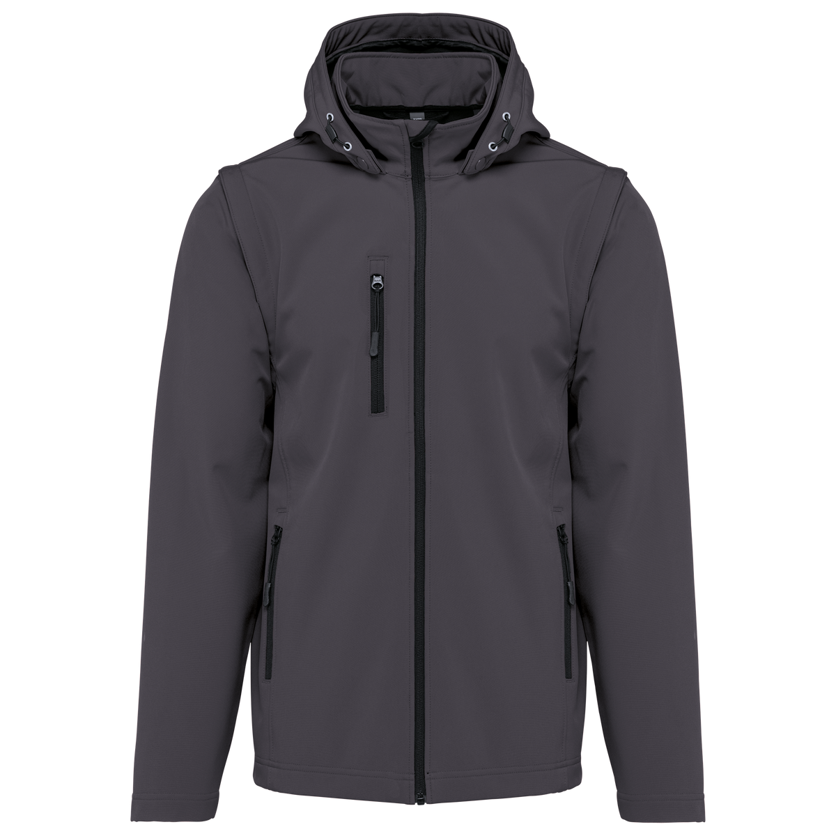 K422 - Chaquetas softshell 3 capas con capucha y mangas extraíbles unisex - Titanium - frontal