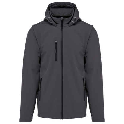 K422 - Chaquetas softshell 3 capas con capucha y mangas extraíbles unisex - Titanium - frontal