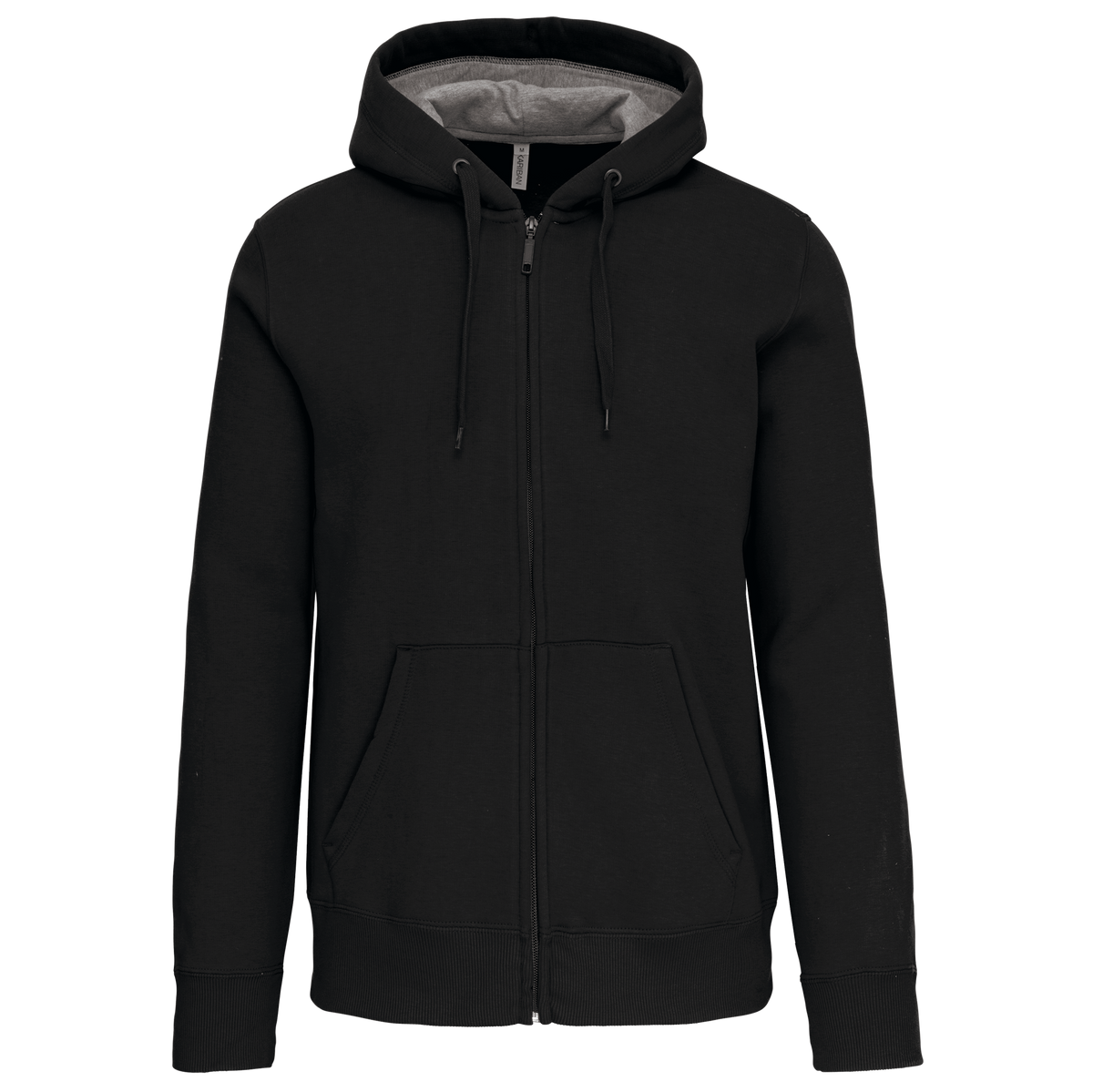 K444 - Sudadera capucha y cremallera - Black - frontal