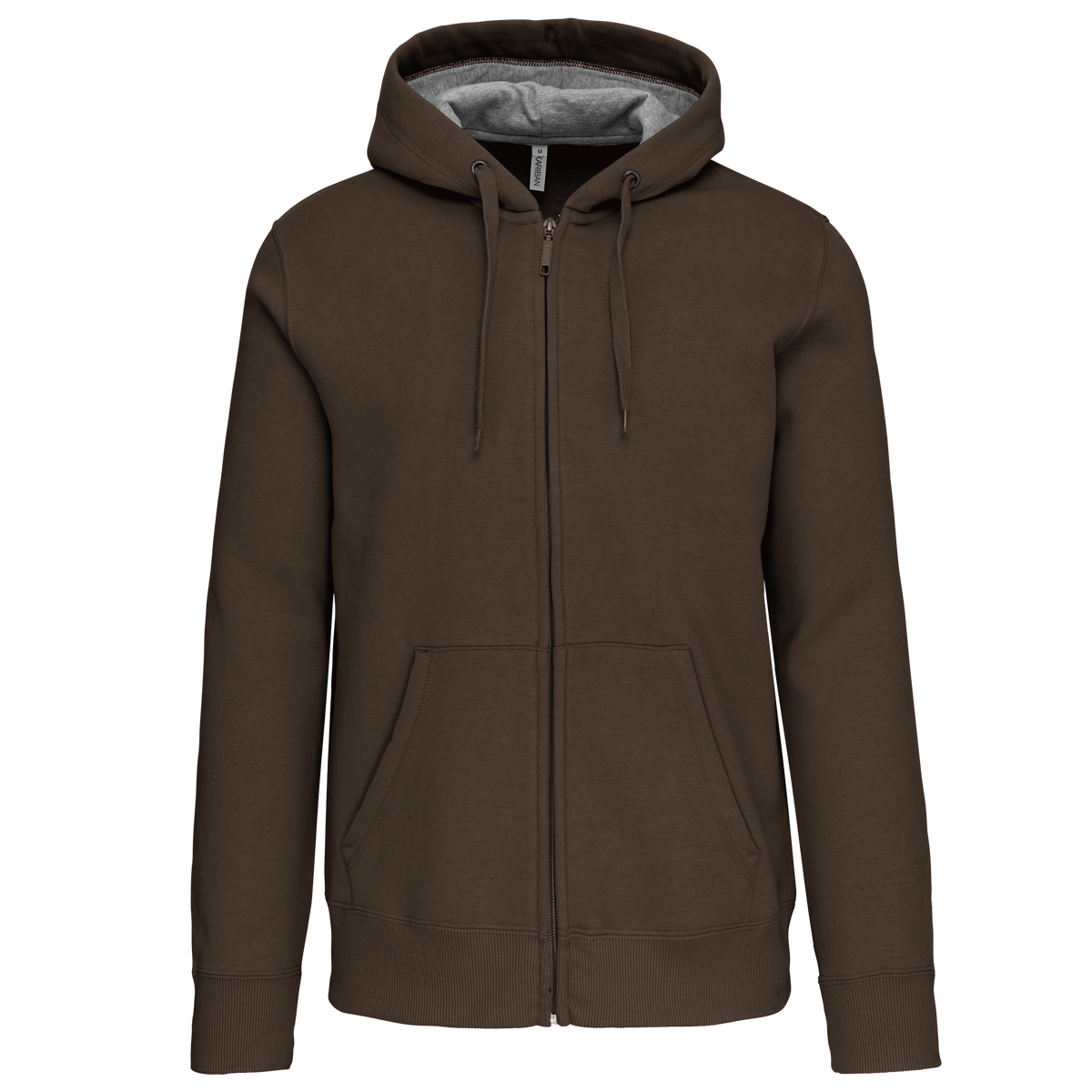 K444 - Sudadera capucha y cremallera - Dark Khaki - frontal