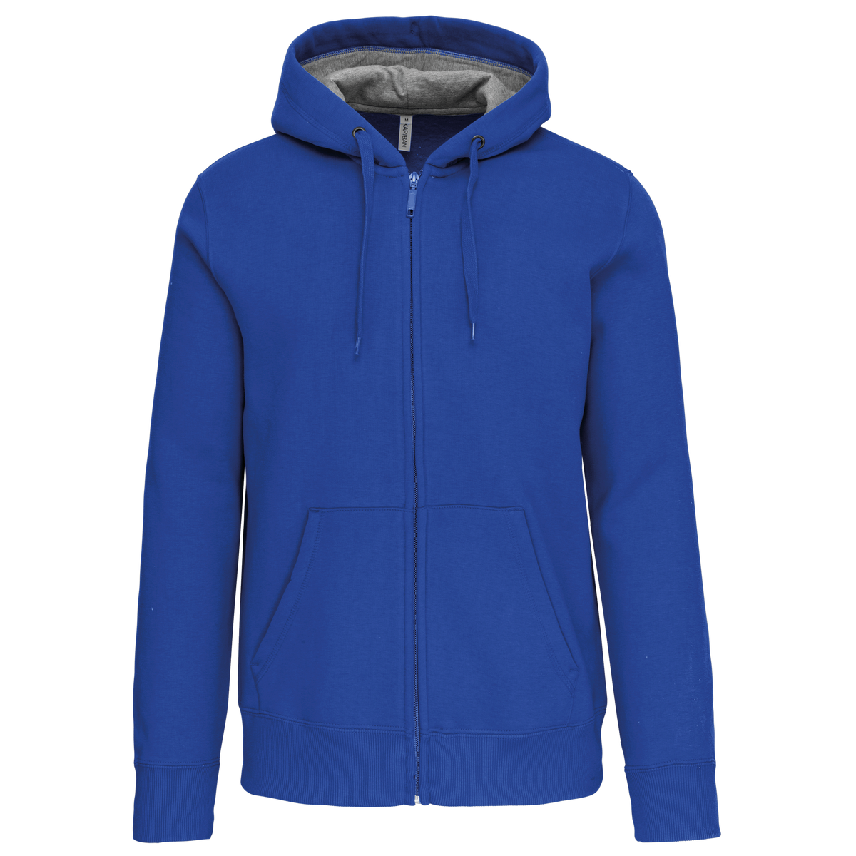 K444 - Sudadera capucha y cremallera - Light Royal Blue - frontal