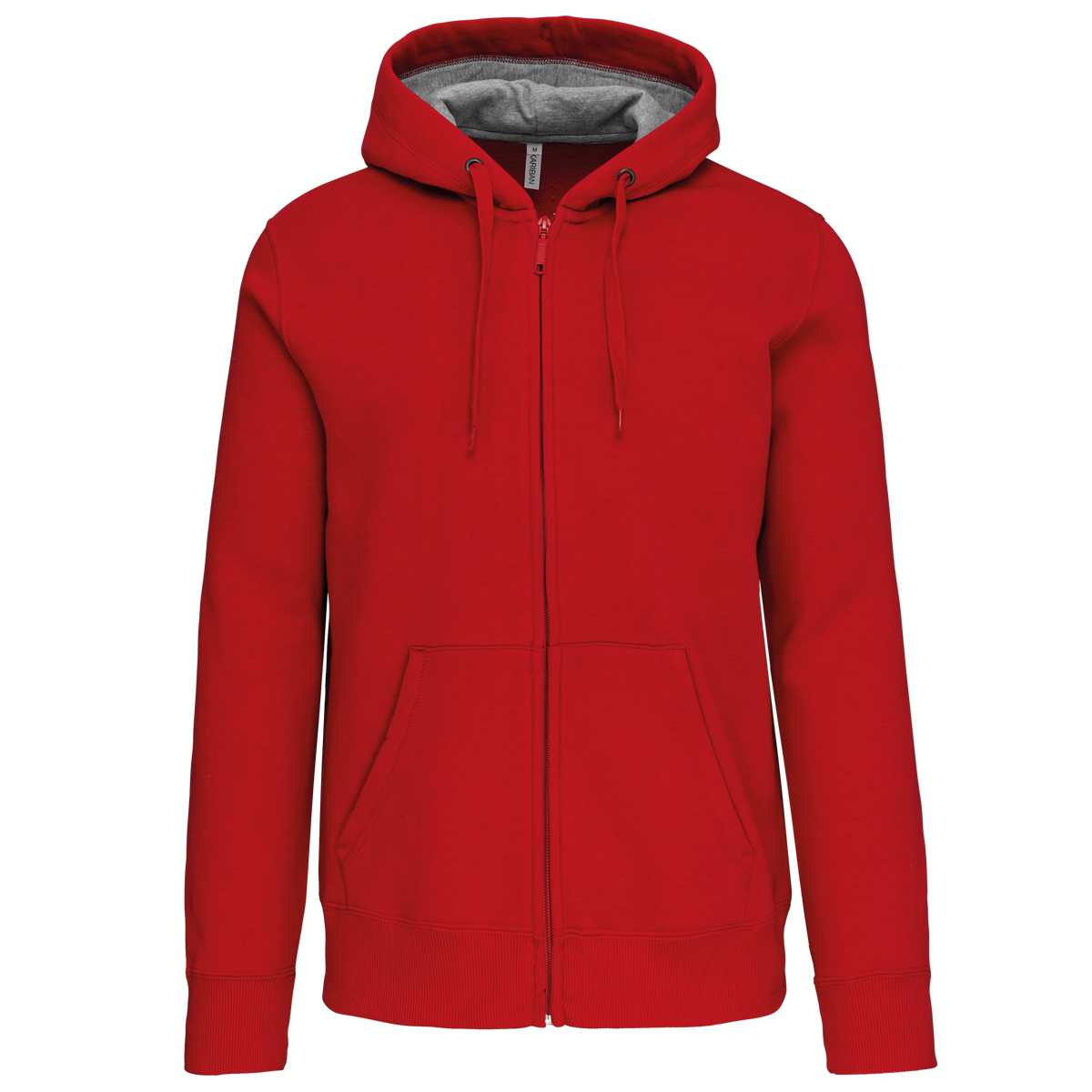 K444 - Sudadera capucha y cremallera - Red - frontal