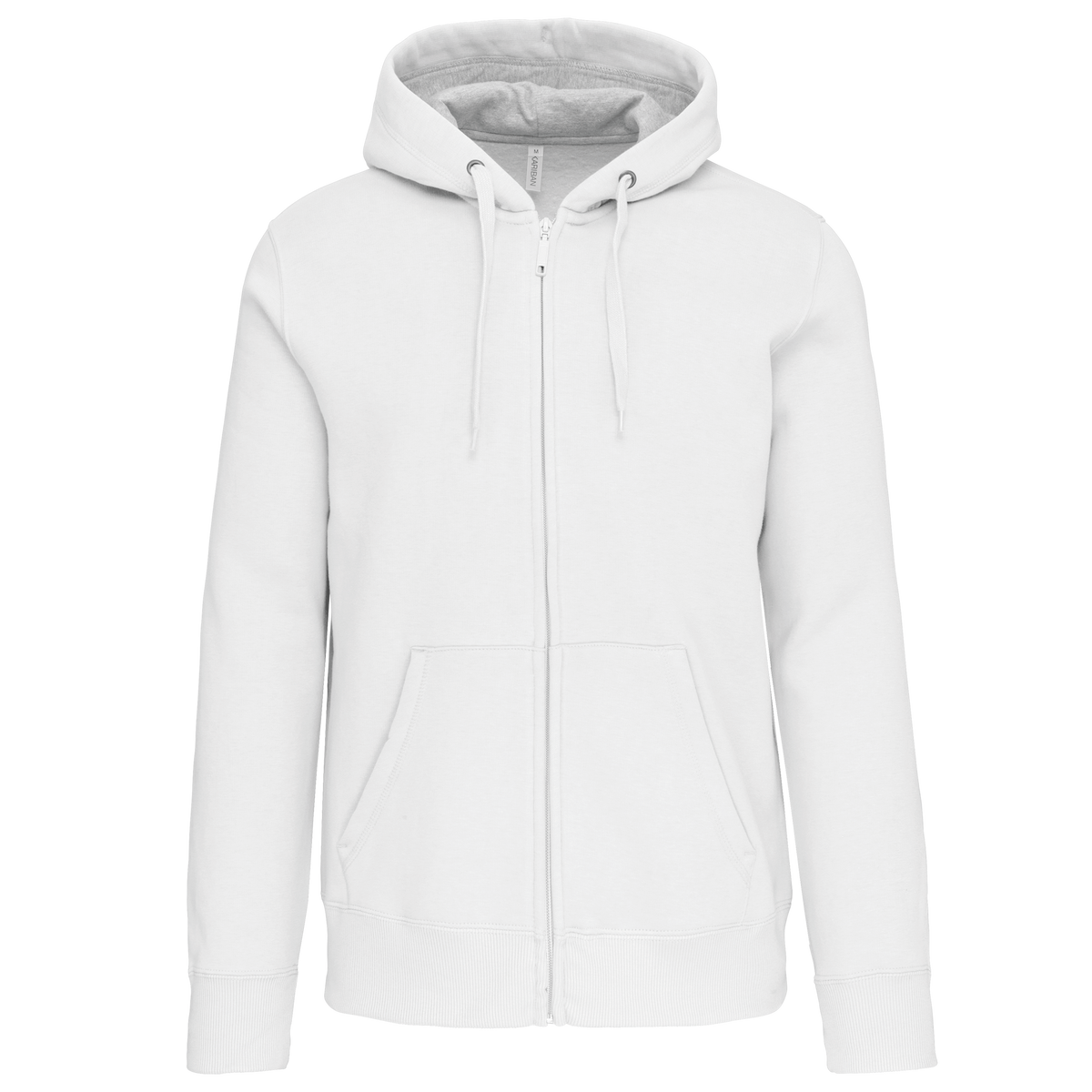 K444 - Sudadera capucha y cremallera - White - frontal