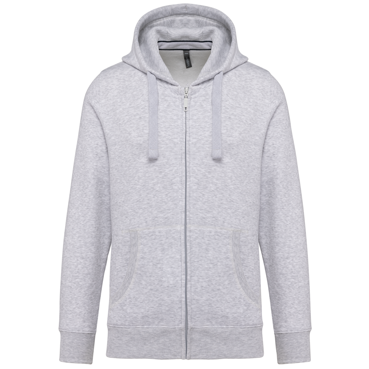 K454 - Sudadera con capucha y cremallera - Ash Heather - frontal
