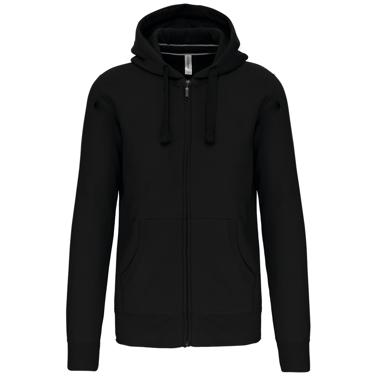 K454 - Sudadera con capucha y cremallera - Black - frontal