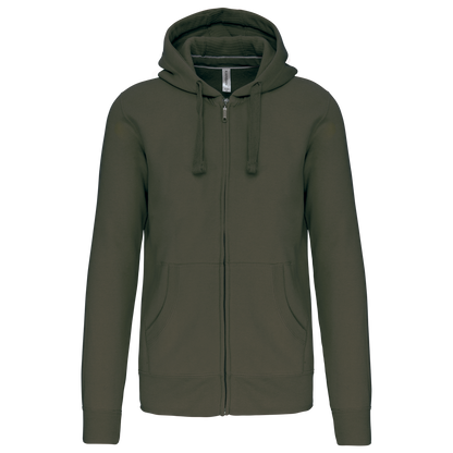 K454 - Sudadera con capucha y cremallera - Dark Khaki - frontal