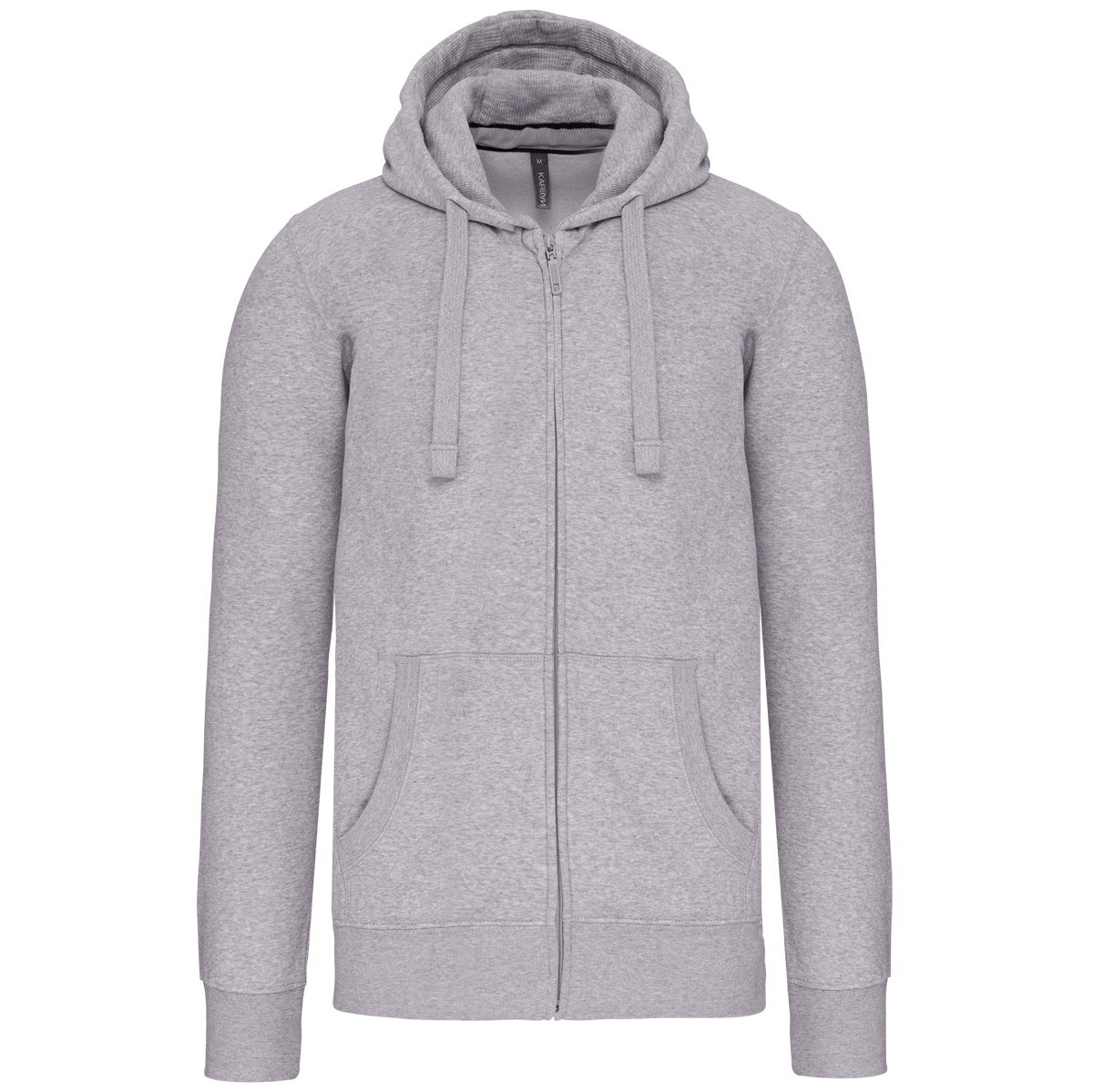 K454 - Sudadera con capucha y cremallera - Oxford Grey - frontal