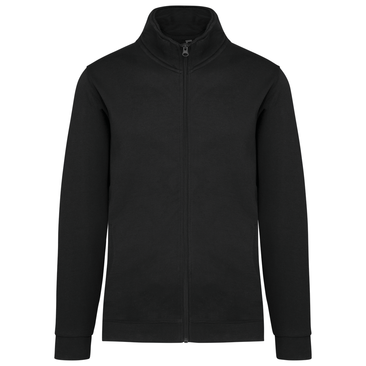 K472 - Chaqueta de felpa con cremallera - Black - frontal