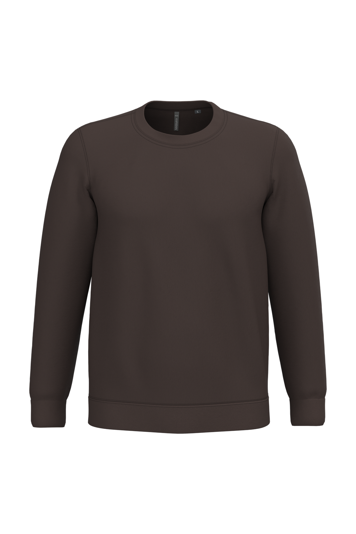 K474 - Sudadera cuello redondo - Chocolate - frontal