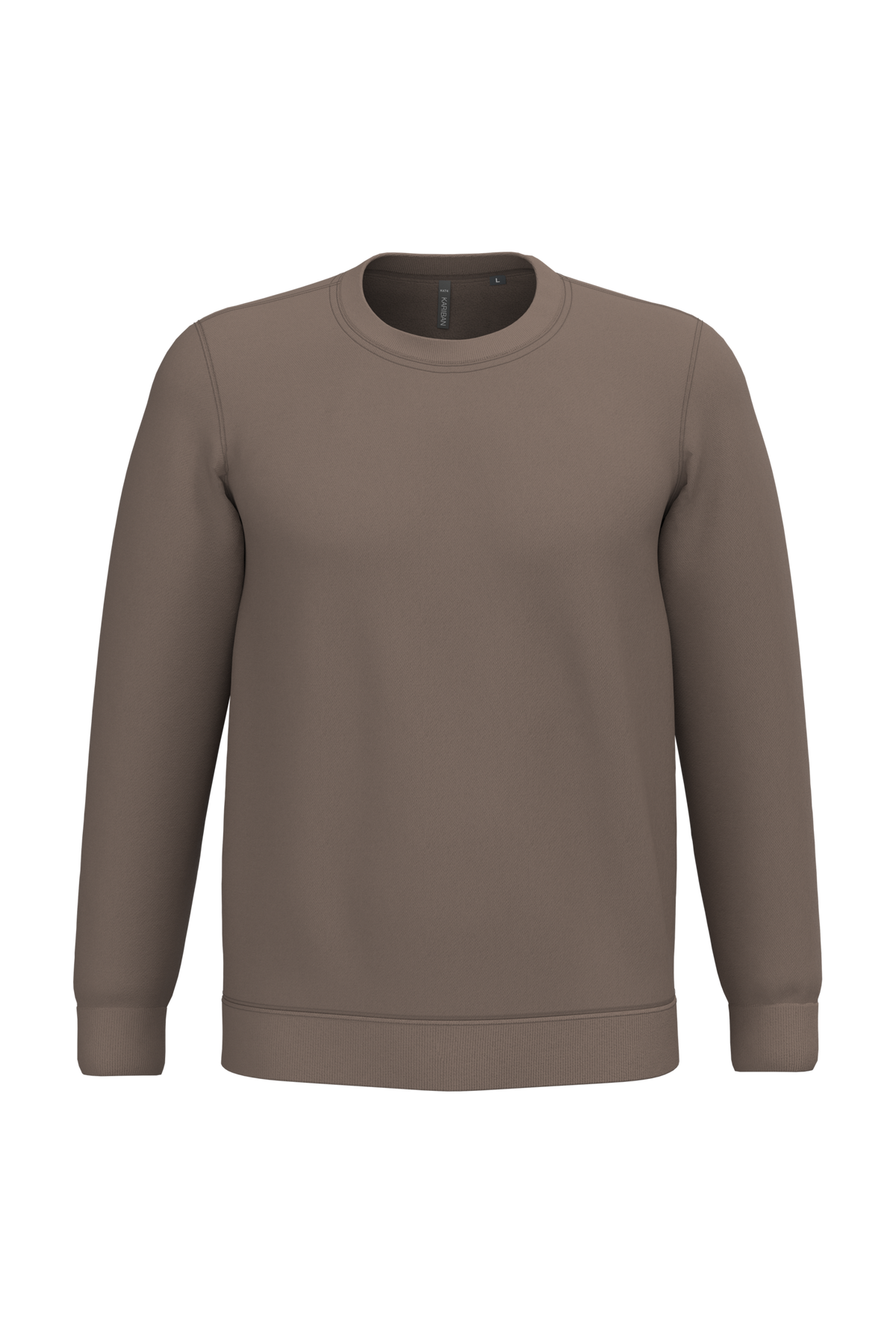 K474 - Sudadera cuello redondo - Moka Brown - frontal