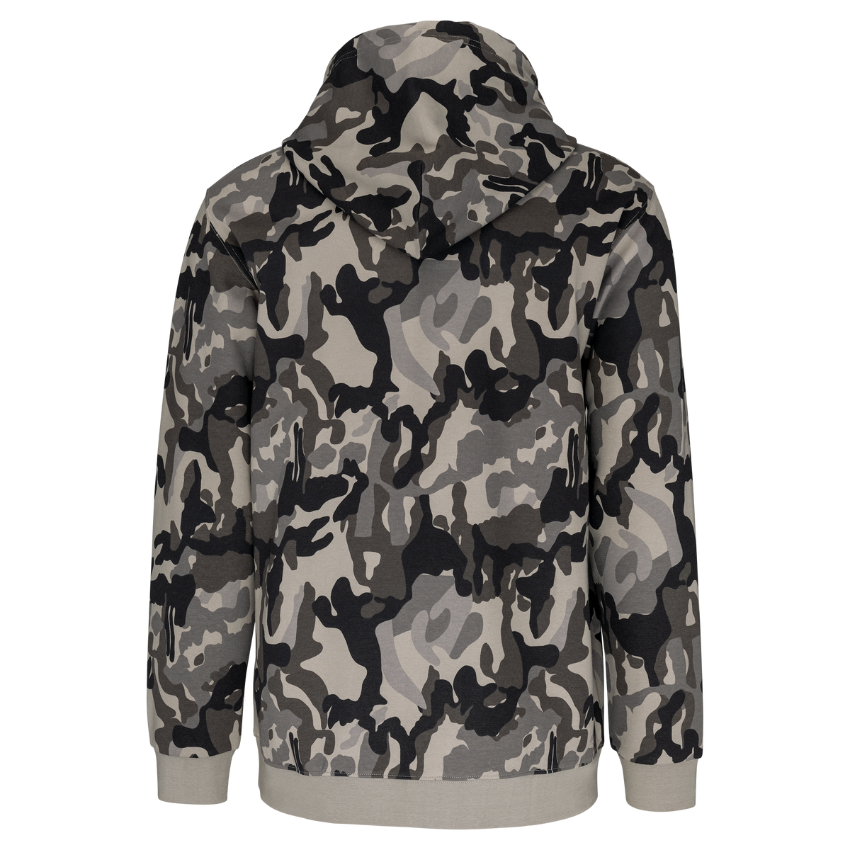 K476 - Sudadera con capucha hombre - Grey Camouflage - trasera